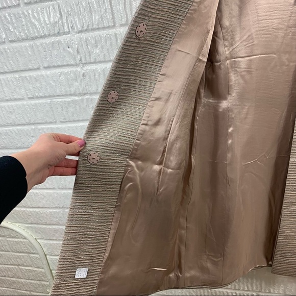 Cinzia Rocca Brocade Metallic Blazer Jacket Gold Blush NWT 8 44 - Picture 10 of 11